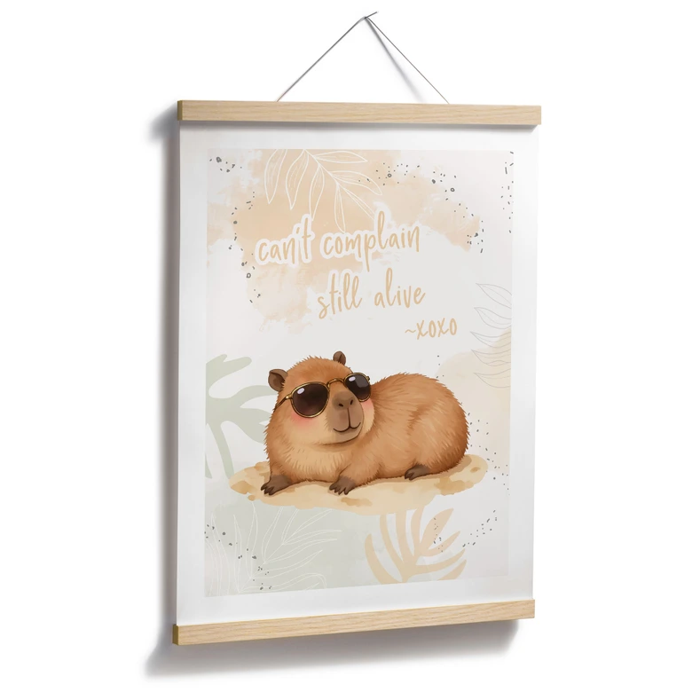 Poster Cool Capybara - Slogan Fortfarande vid liv 