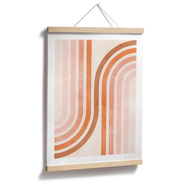 Poster Fließende Geometrie im Retro-Look | Abstrakte Linien - Costa 