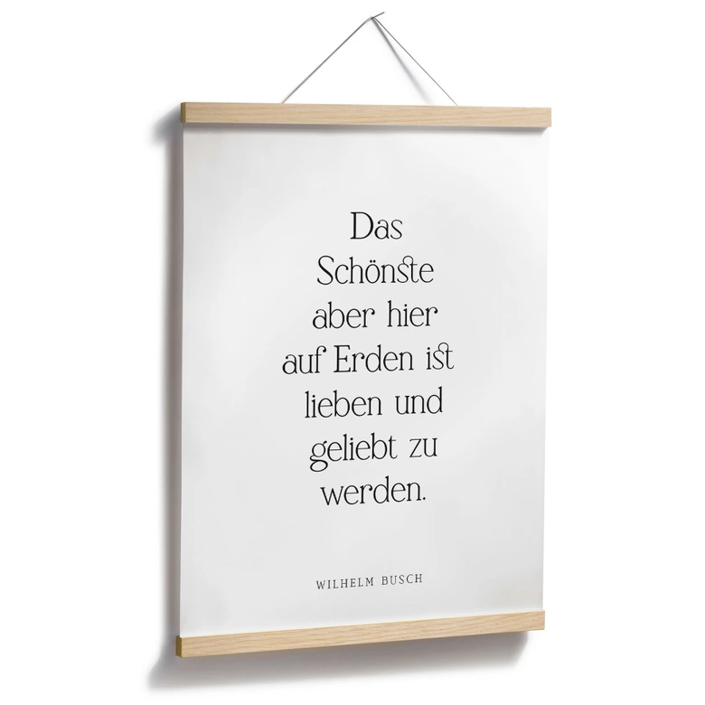 Poster Das Schönste auf Erden | Liebeszitat für das Wohnzimmer 