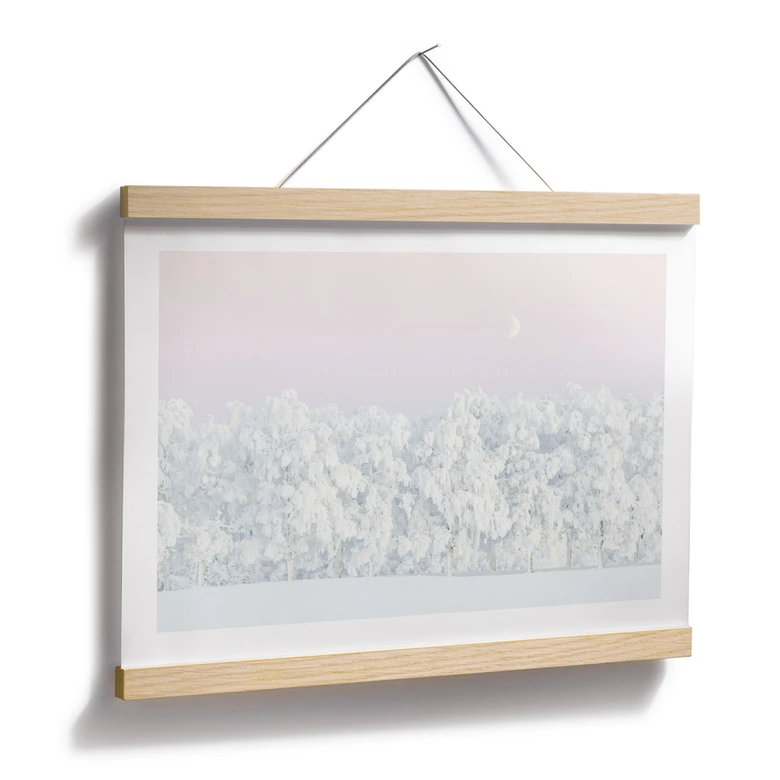 Waldposter Verschneiter Winterwald mit Mond - EMELIEmaria 