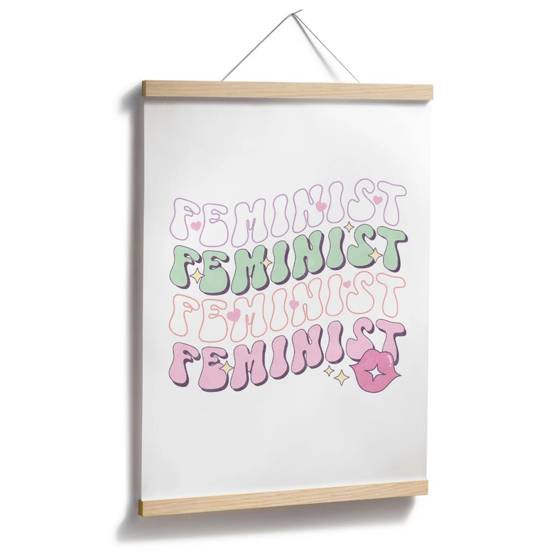 Poster Feminist Kussmund Pop Art 