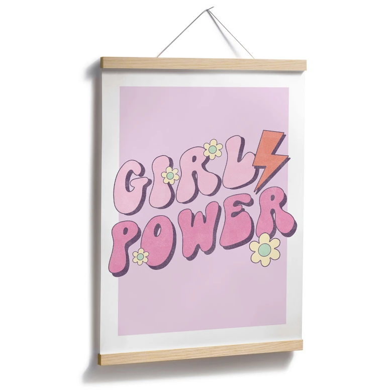 Typografie Poster Girl Power Retro Schriftzug Lila 