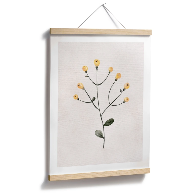 Poster Zarte Pflanze mit gelben Blüten - Goed Blauw 