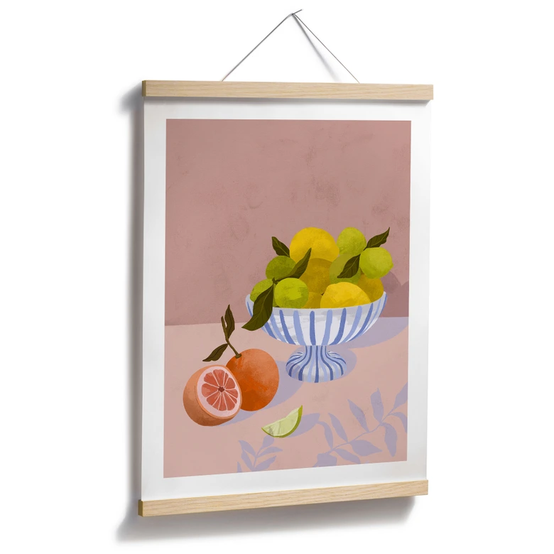 Poster Zitrusfrüchte in Schale Stillleben | Obst-Motiv für Küche & Esszimmer - Goed Blauw 