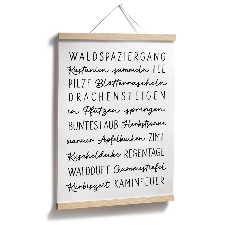 Poster Herbstliche Worte - Typografie 