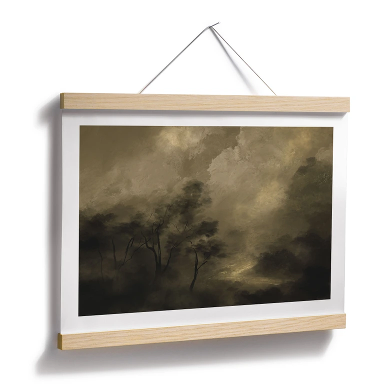 Poster Bäume im Nebel der Dämmerung - Hobday 