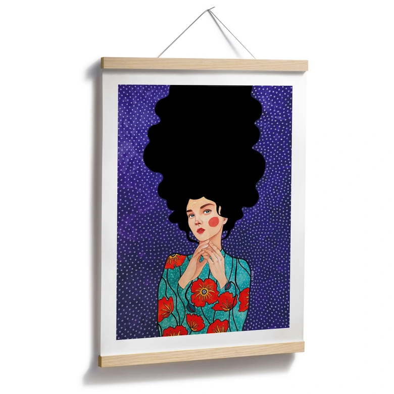 Poster Frau im Mohnblumenkleid - Hülya 