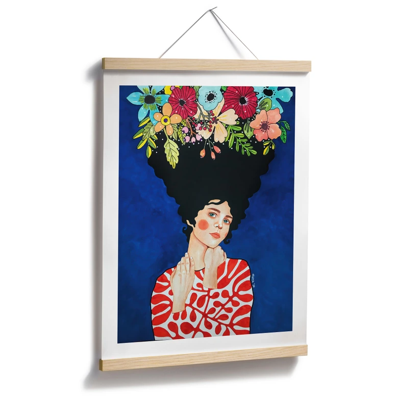 Poster Frau mit Blütenpracht im Haar - Hülya 