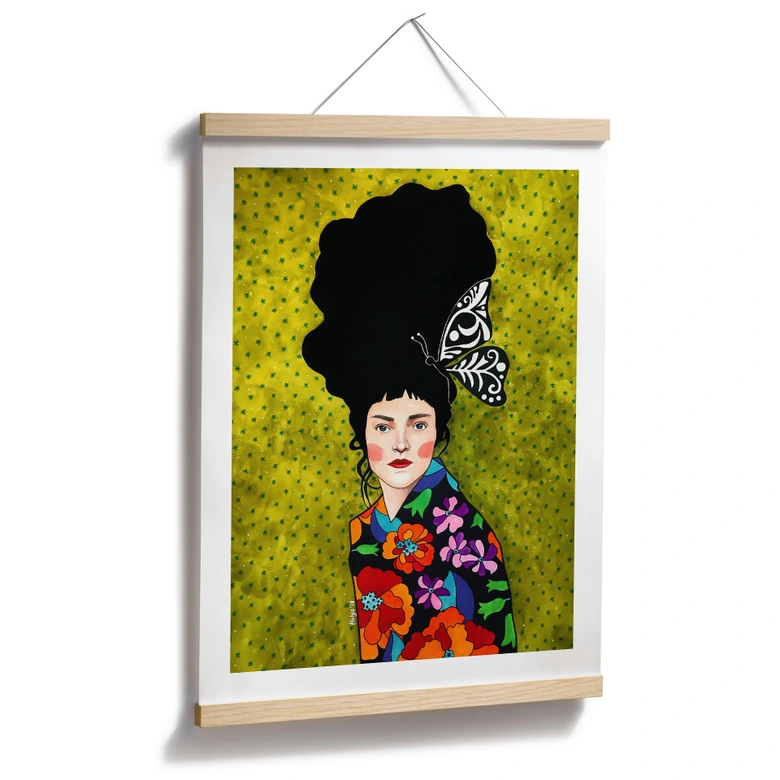 Poster Frau mit Schmetterling im Haar - Hülya 