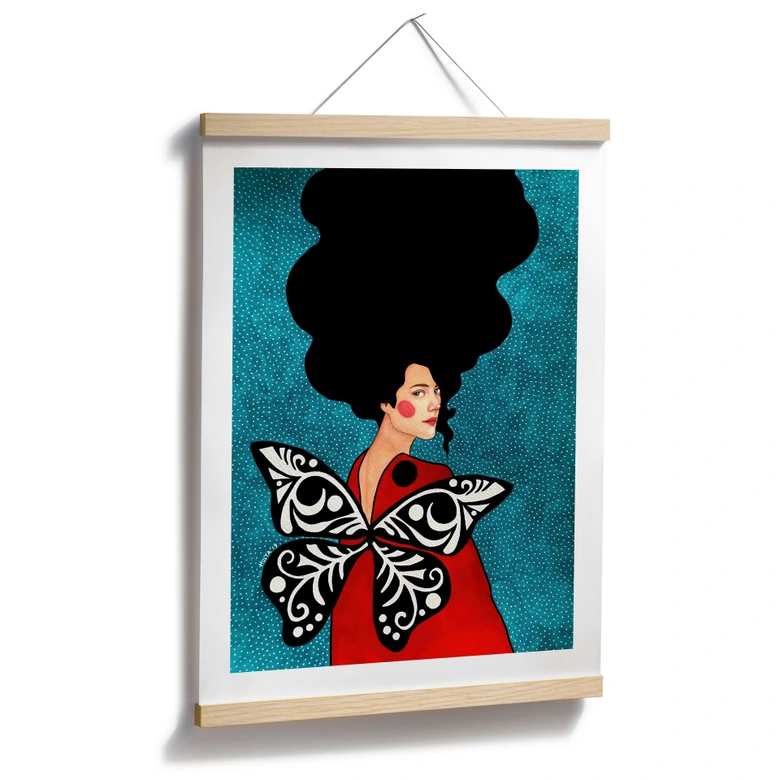 Poster Frau mit Schmetterlingsflügeln - Hülya 