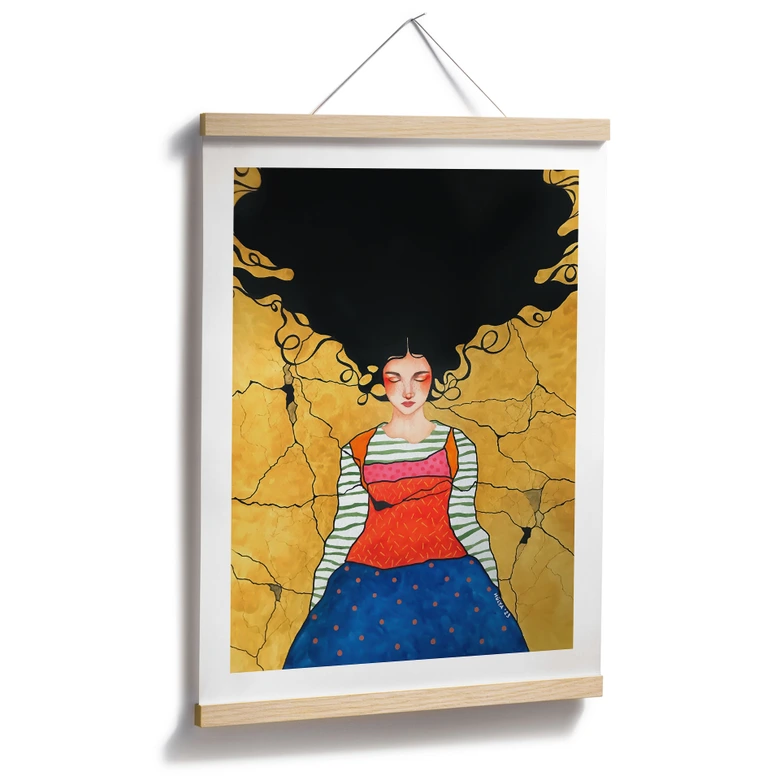 Poster Träumerin im goldenen Licht - Hülya 