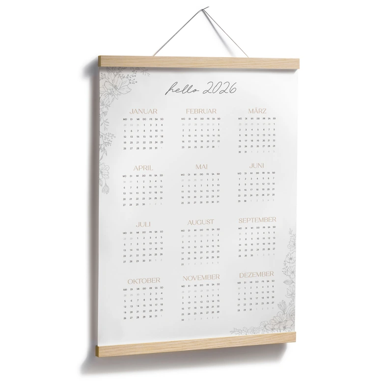 Poster Jahreskalender Hello 2026 