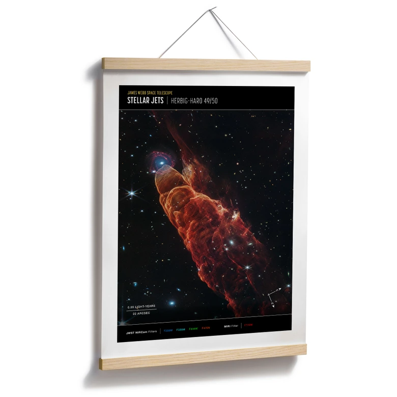 Poster James Webb Telescope - Kosmischer Wirbelsturm Herbig Haro 49/50 