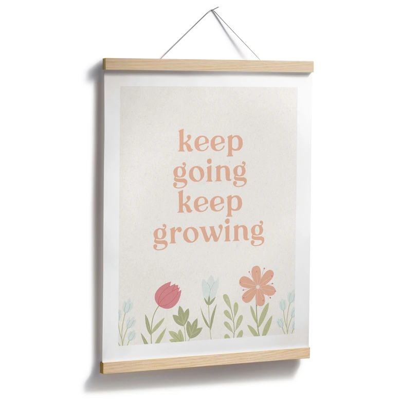 Poster Keep going keep growing | Mindset poster met motiverende slogan 