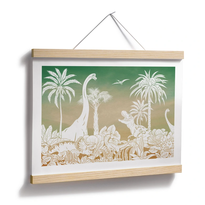 Poster Abenteuerreise zu den Dinosauriern - Ombre - Kikki Belle 