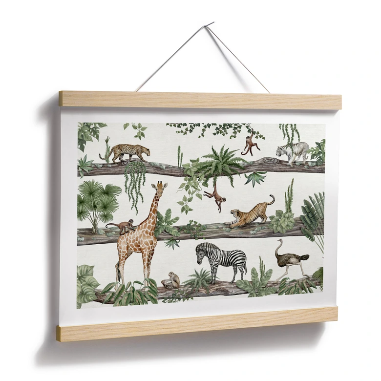 Poster fürs Kindzimmer - Afrikanische Tiere im Dschungel - Kikki Belle 