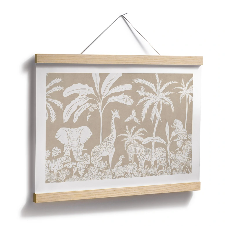 Poster Dschungelträume - Afrikas Tierwelt in Braun - Kikki Belle 