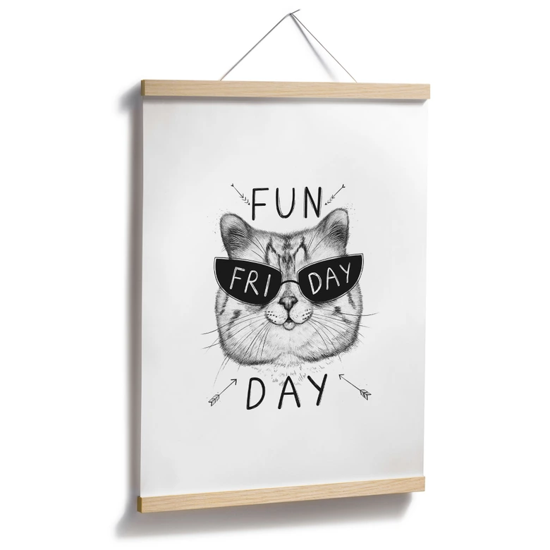 Póster gato con gafas de sol - Fun Friday Cat - Korenkova 