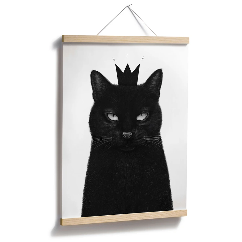Poster Schwarze Katze mit Krone - Korenkova 