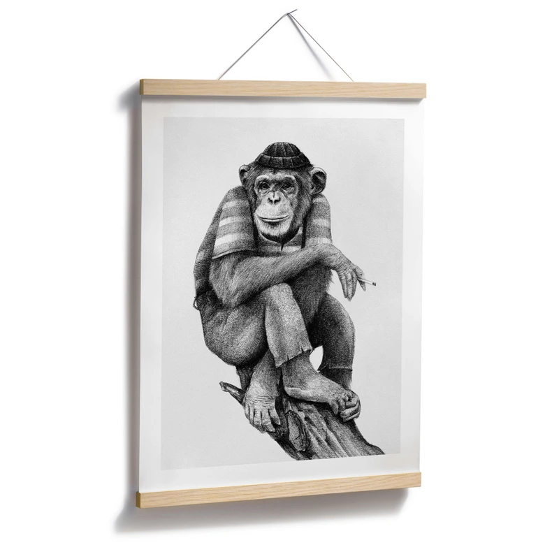 Poster Streetstyle Affe mit Zigarette - Koubou 