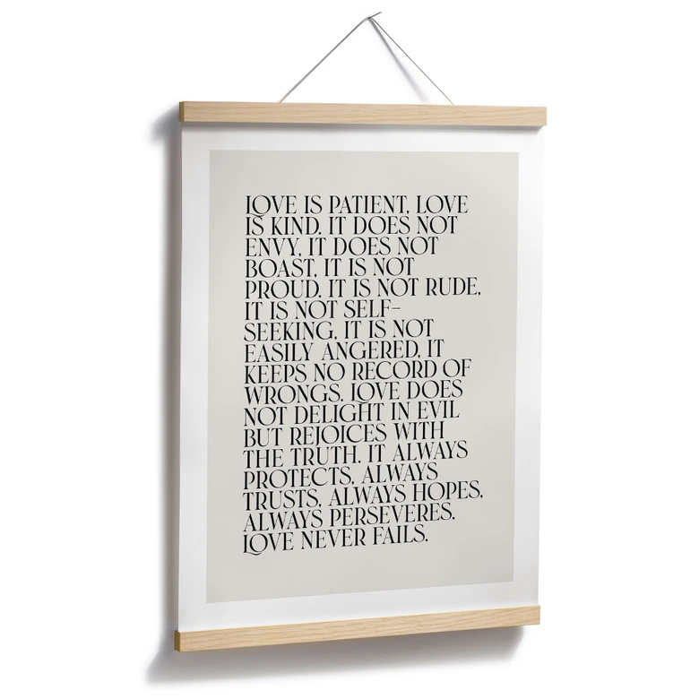 Poster with saying | Love is - Love is patient - KsanaKalpa 