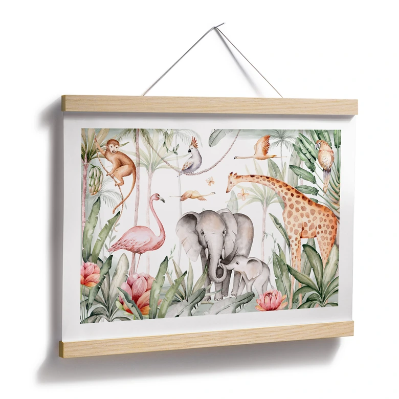 Poster Afrikanische Tiere im Regenwald - Kvilis 