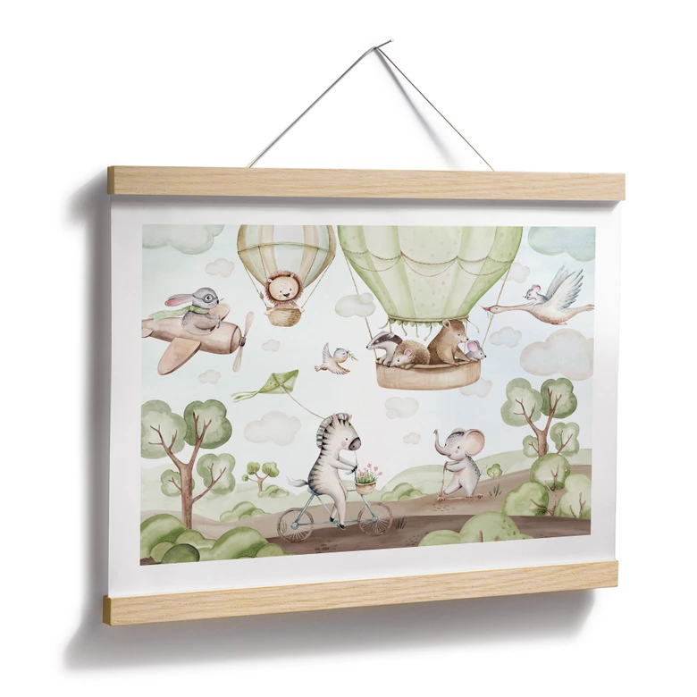 Poster für Kinder - Ballonfahrt der Tierfreunde - Kvilis 