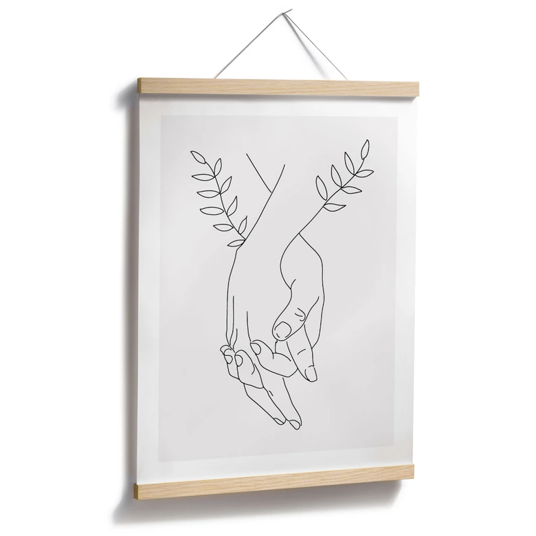Poster Line Art - Geliefden die elkaars hand vasthouden - Lizde 