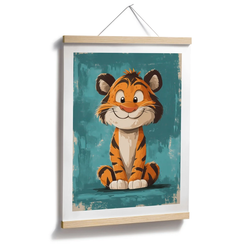 Póster para niños - Cachorro de tigre feliz - Magnusson 