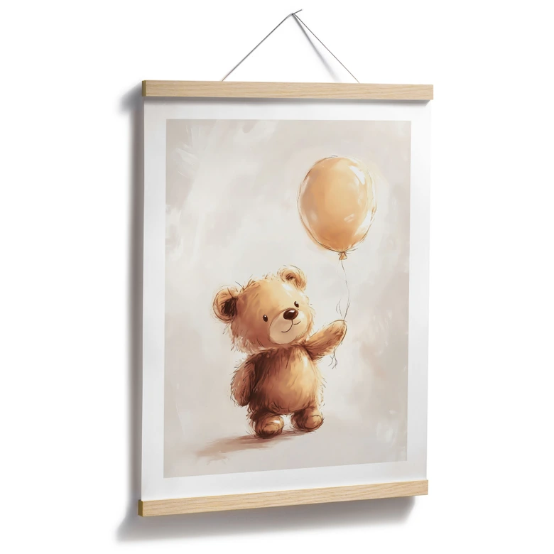 Plakat Lille bamse med ballon - Magnusson 