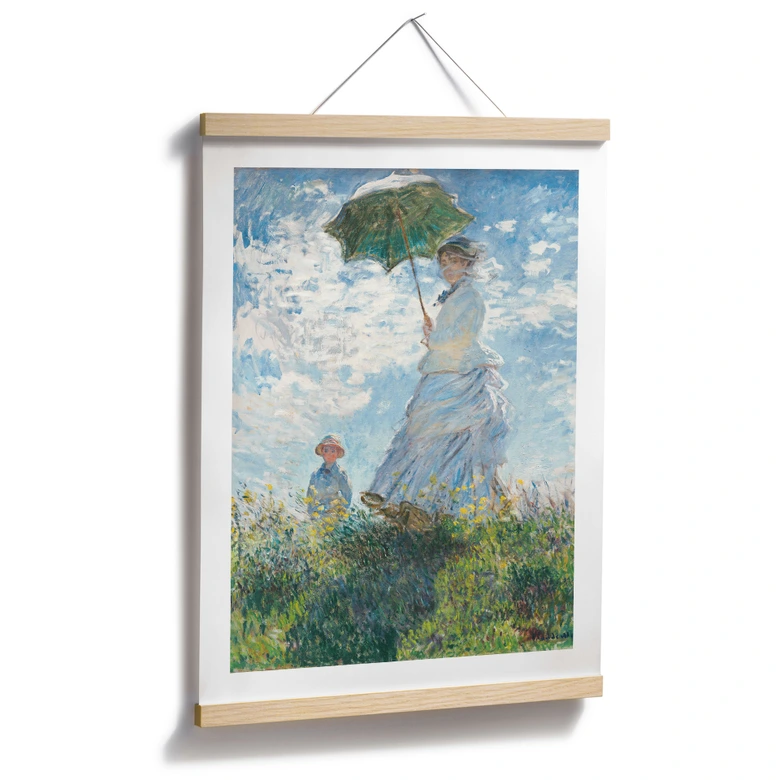 Poster Monet - Frau mit Sonnenschirm - Madame Monet und ihr Sohn 