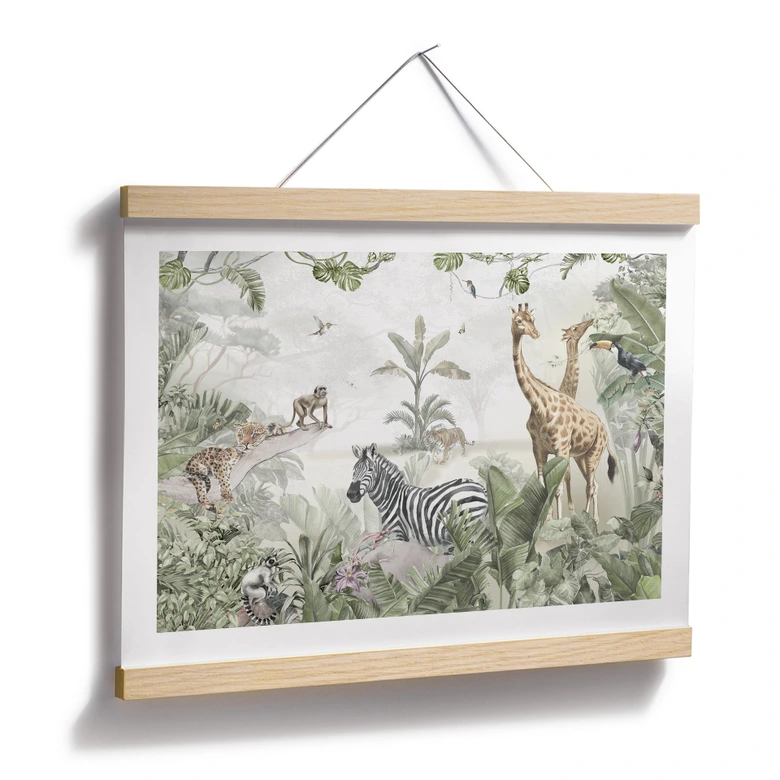 Poster Dschungeltiere auf großer Safari - Ms Tiff 
