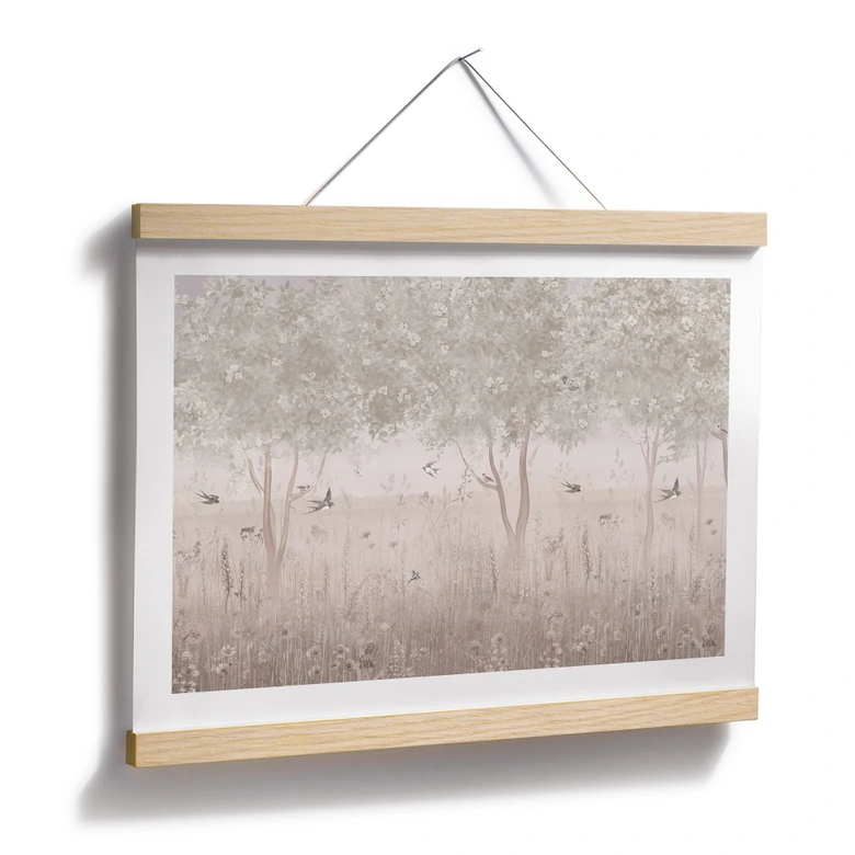 Kinderposter Sommerliche Schwalben im Blütenwald - Ms Tiff 