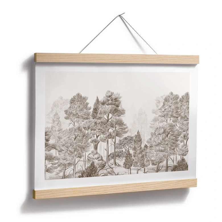 Poster Wald mit Waldlandschaft in Beige - Ms Tiff 