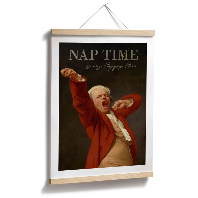 Poster Nap Time - Inspiriert von Ducreux - Selbstportrait 