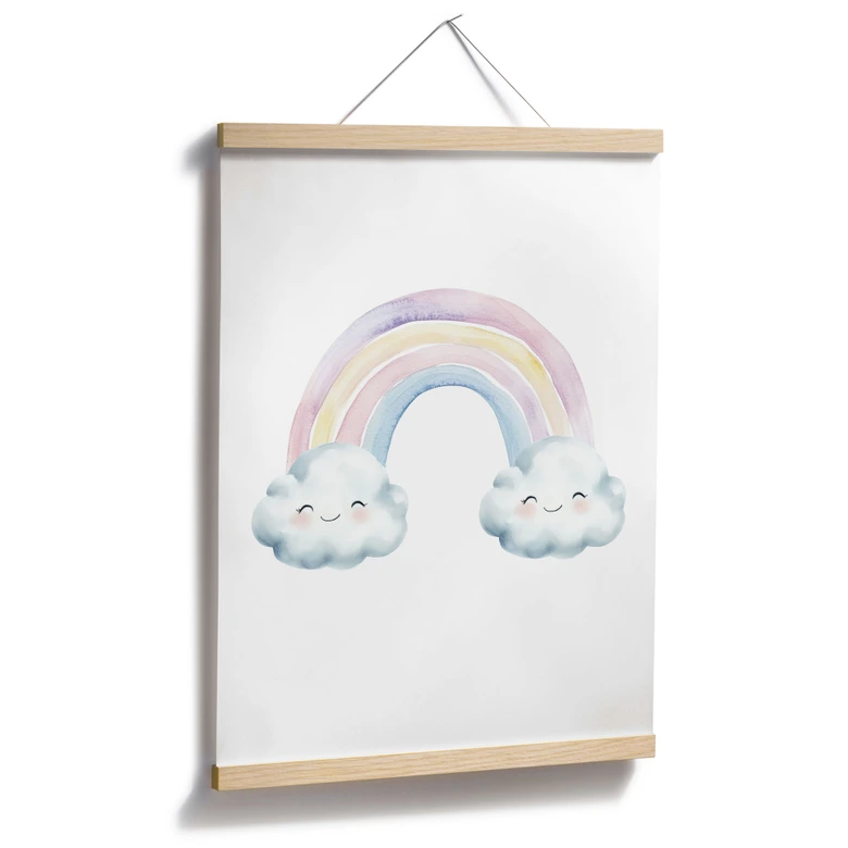 Poster für Kinder - Regenbogenzauber in Pastell 