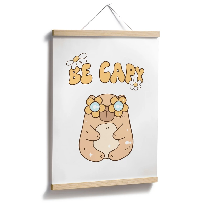 Poster Retro Capybara - Be Capy 