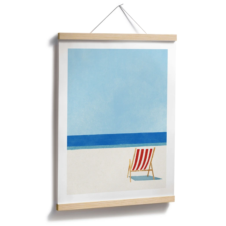 Beach Poster deck chair with sea view - Rivers 