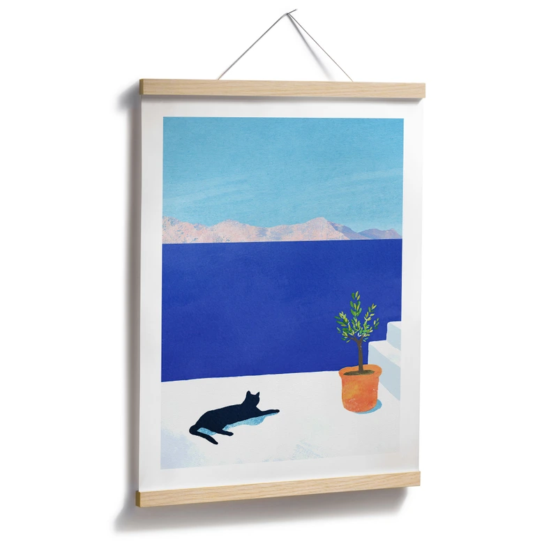 Poster Sommermotiv - Siesta mit Katze am Meer - Rivers 