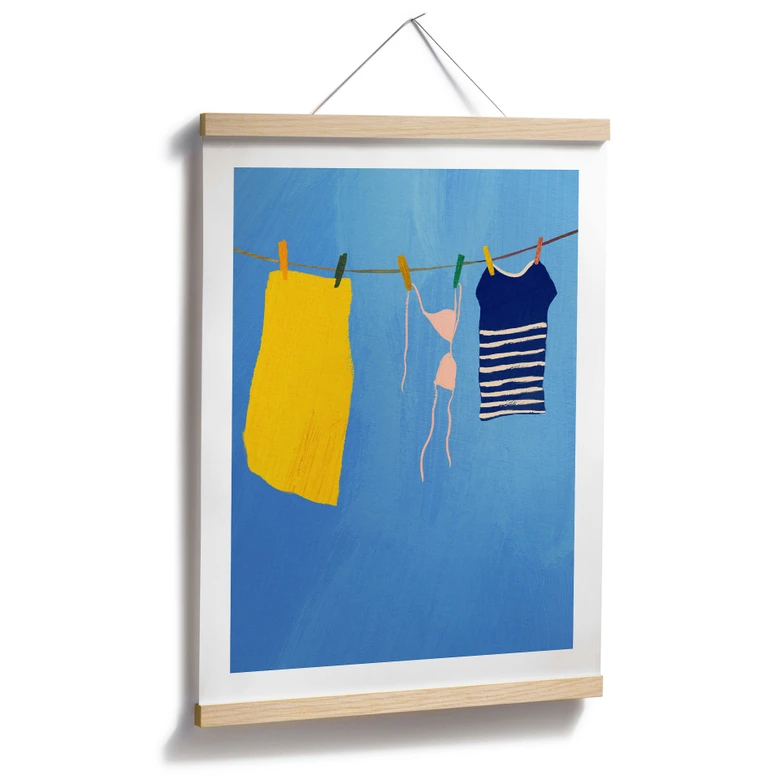 Poster Sommerwäsche unter blauem Himmel - Rivers 