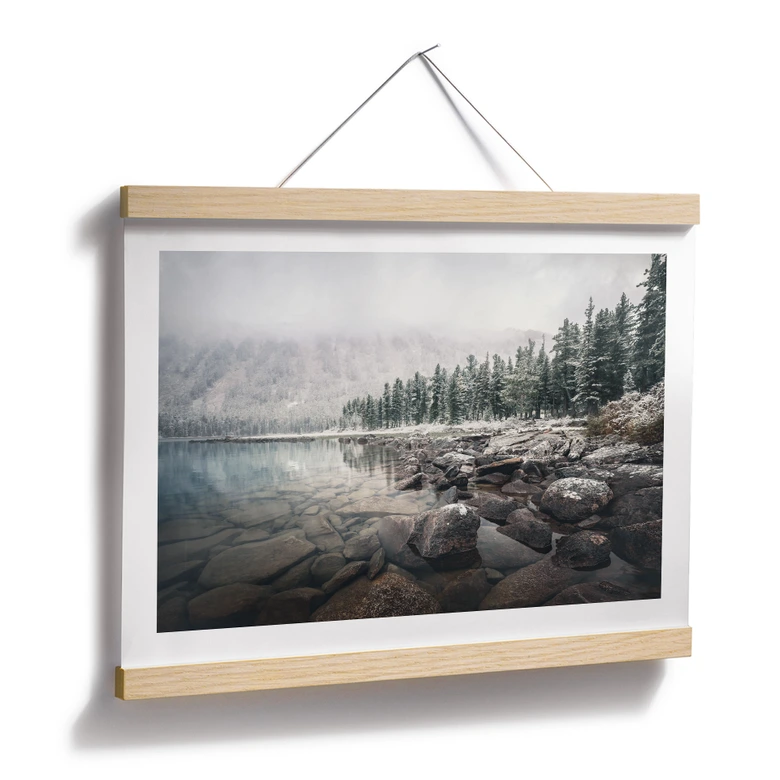 Poster Vinterskog vid sjön - Rostovskiy 