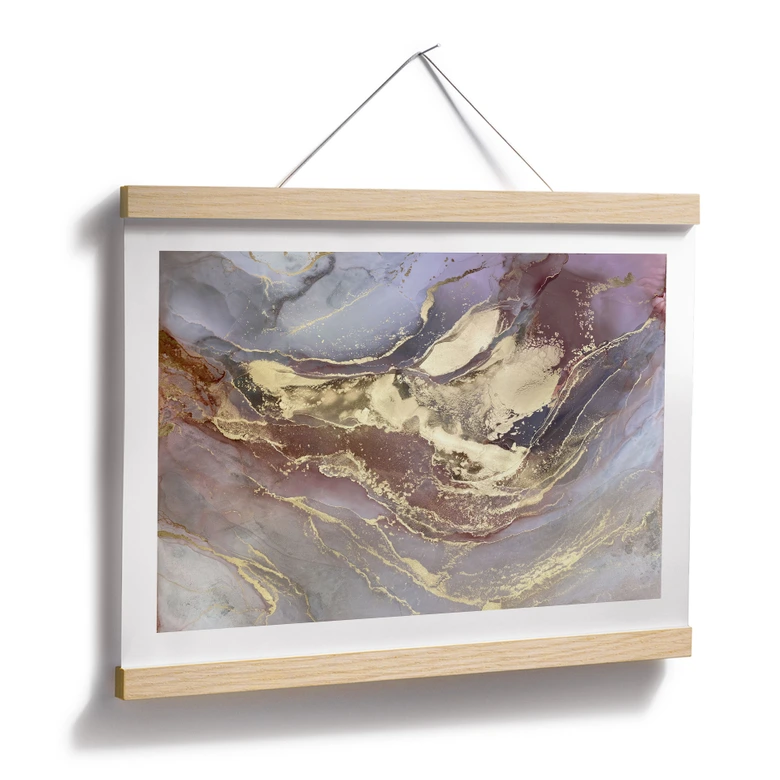 Poster Edle Strukturen in Gold und Violett - Shelest 