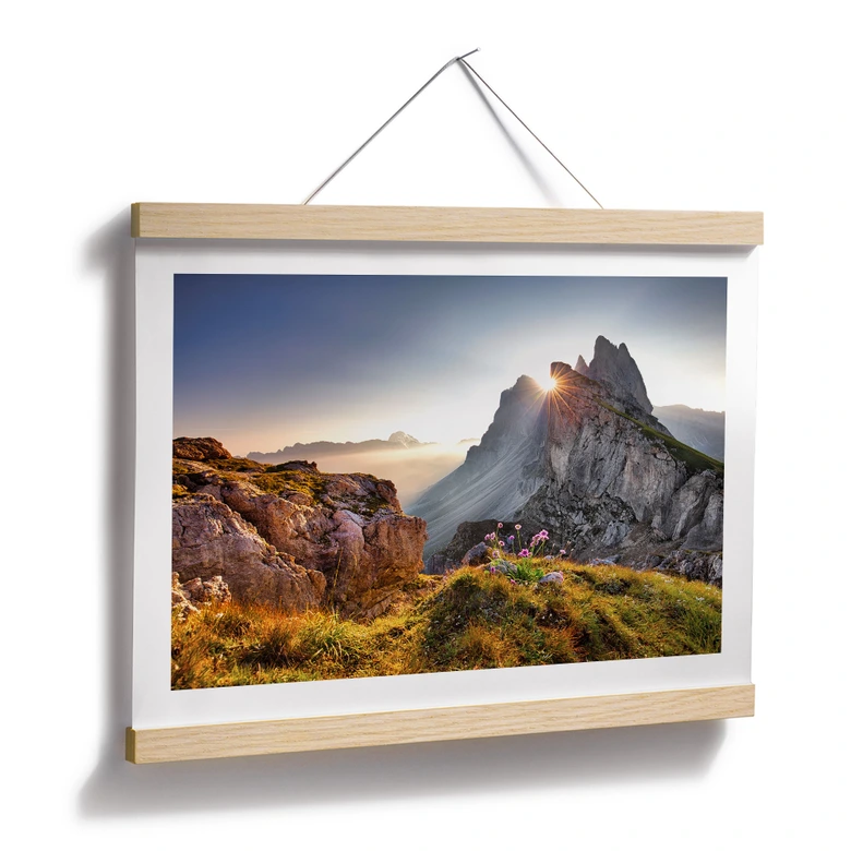 Poster Sonnenaufgang über den Bergen in Südtirol 