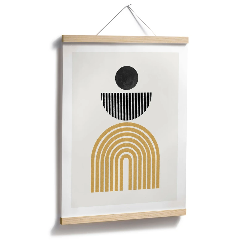 Poster Abstracte compositie met cirkel en halve cirkel - The Miuus Studio 