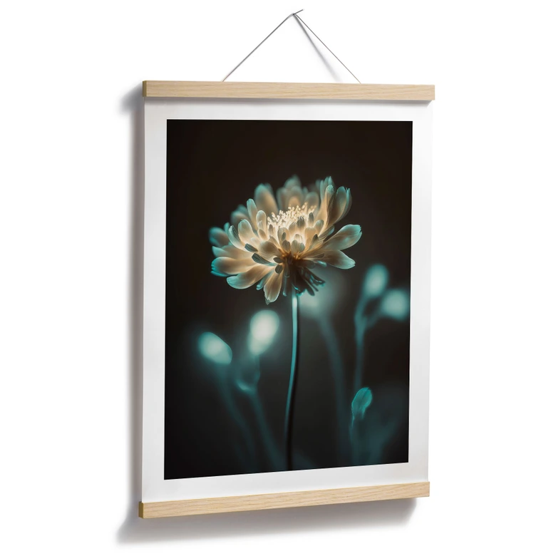 Plakat z błyszczącym kwiatowym sercem - Treechild 