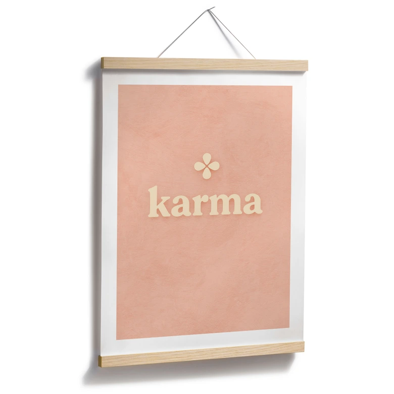 Spirituel karma plakat i pink - Treechild 