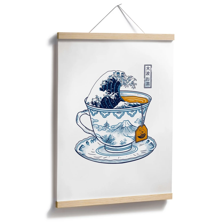Poster Thé grande vague style Hokusai - Trinidad 