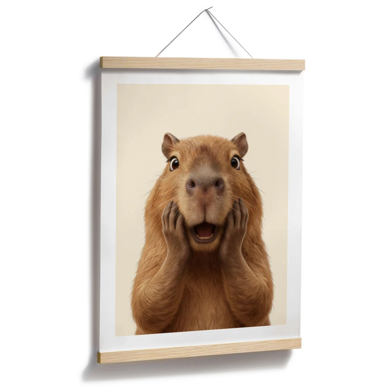 Poster Överraskad Capybara 