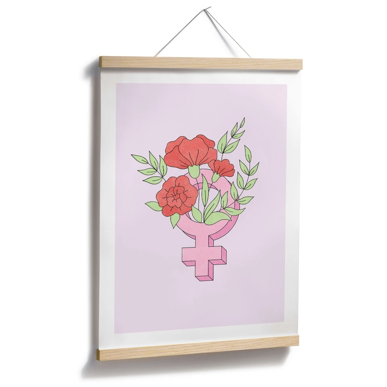 Poster Venuszeichen mit Blumen 