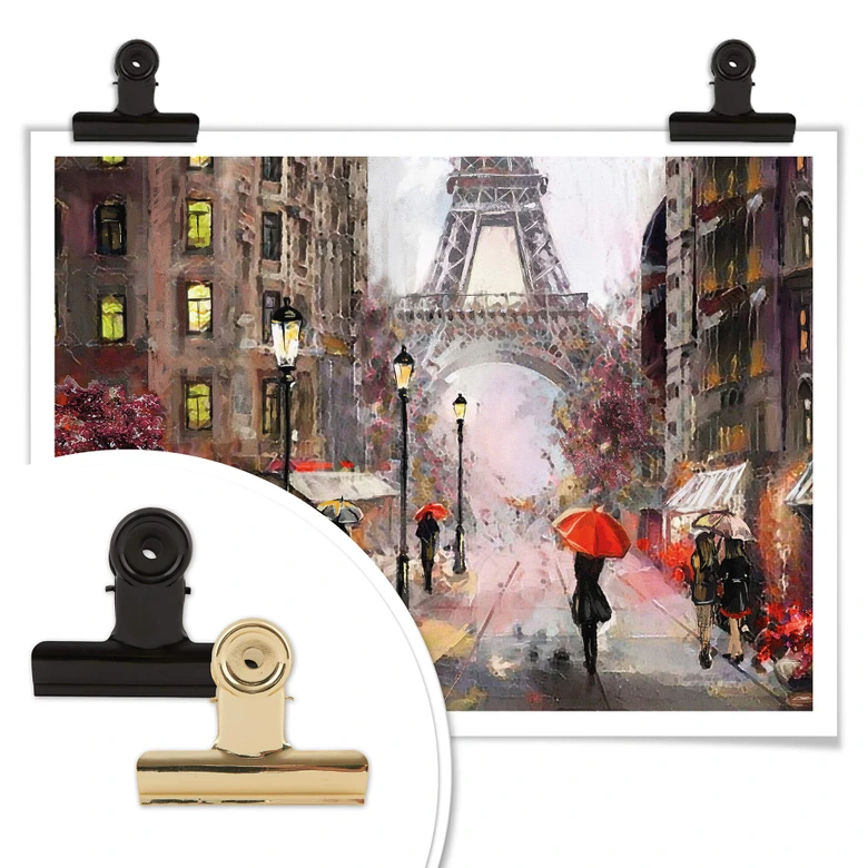 Poster Roter Schirm in Paris Aquarell 